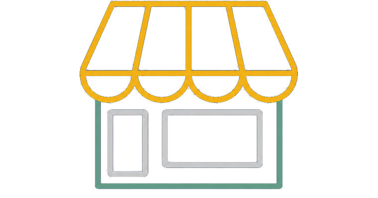 Small shop with an awning
